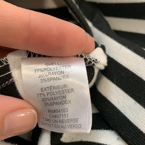 Calvin Klein Dress  - Black & White striped, sleeveless & fitted midi. - Picture 7 of 7